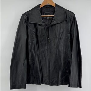 East 5th Women's Tailored Black 100% Genuine  Leather Jacket Women's Size XL